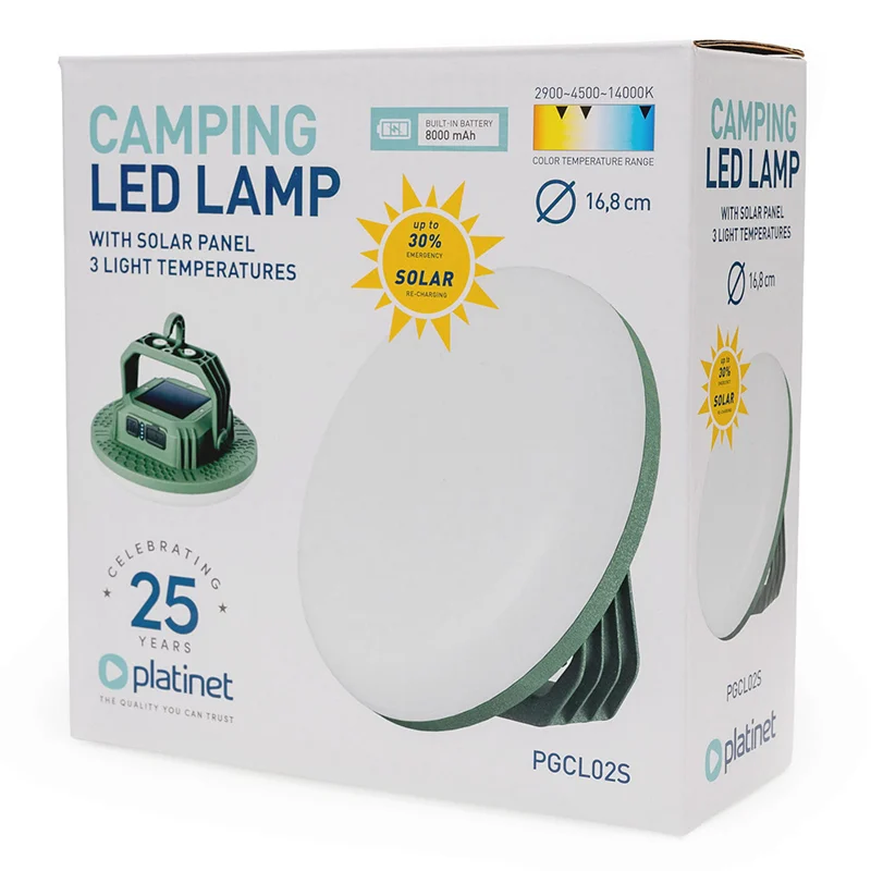 PGCL02S@10 LUMINA CAMPING LED 4X2000 MAH 5.5 H 21W PLATI