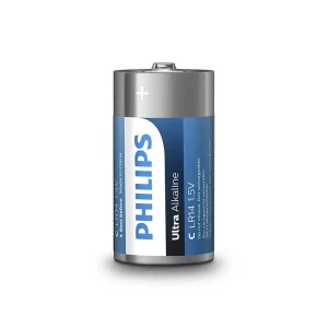 PH-LR14E2B_10@2 BATERIE ULTRA ALKALINE LR14 C BLISTER 2 BUC PHILIPS