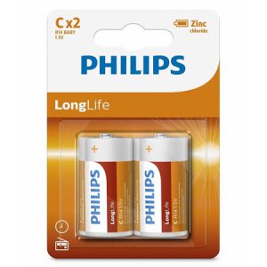 PH-R14L2B_10 BATERIE LONGLIFE R14 C BLISTER 2 BUC PHILIPS