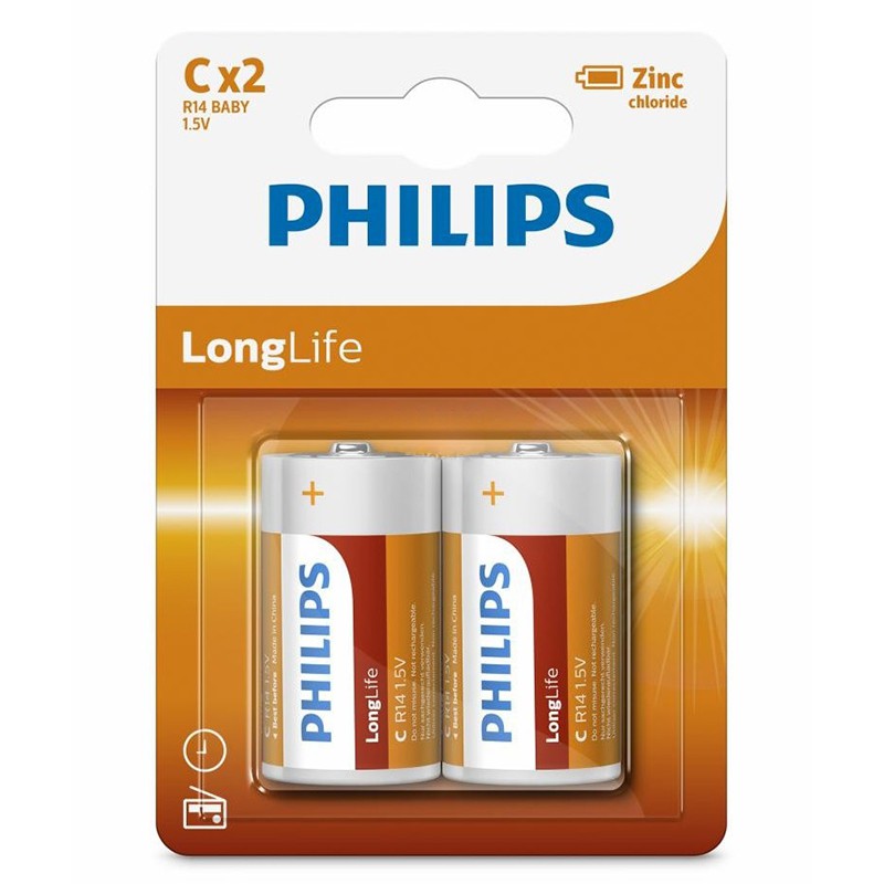 PH-R14L2B_10@1 BATERIE LONGLIFE R14 C BLISTER 2 BUC PHILIPS