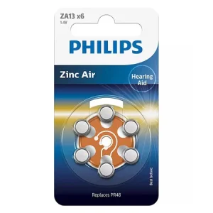 PH-ZA13B6A_00 BATERIE AUDITIVA ZINC AIR BLISTER 6 BUC PHILIPS