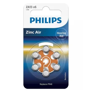PH-ZA13B6A_00@1 BATERIE AUDITIVA ZINC AIR BLISTER 6 BUC PHILIPS