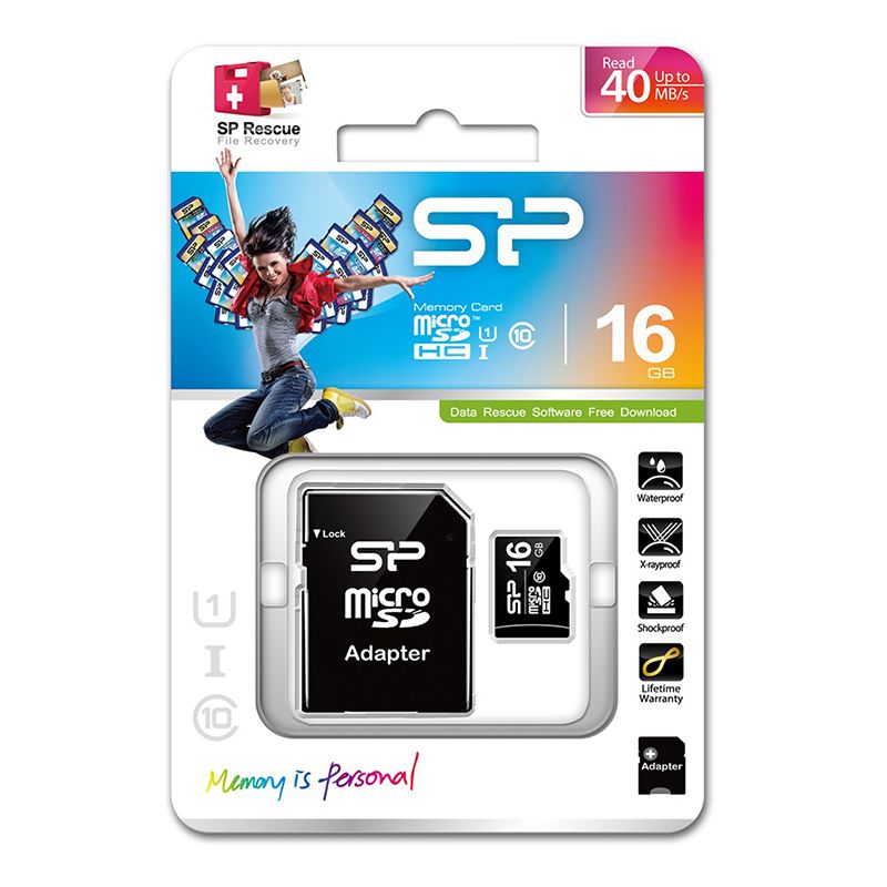 MICRO SD CARD 16GB CLASS 10 CU ADAPTOR SILICON POWER