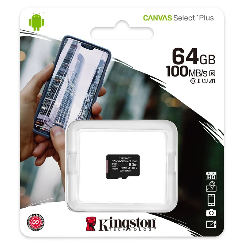 PLYMSD64GK10@1 MICRO SD CARD 64GB CLASS 10 KINGSTON