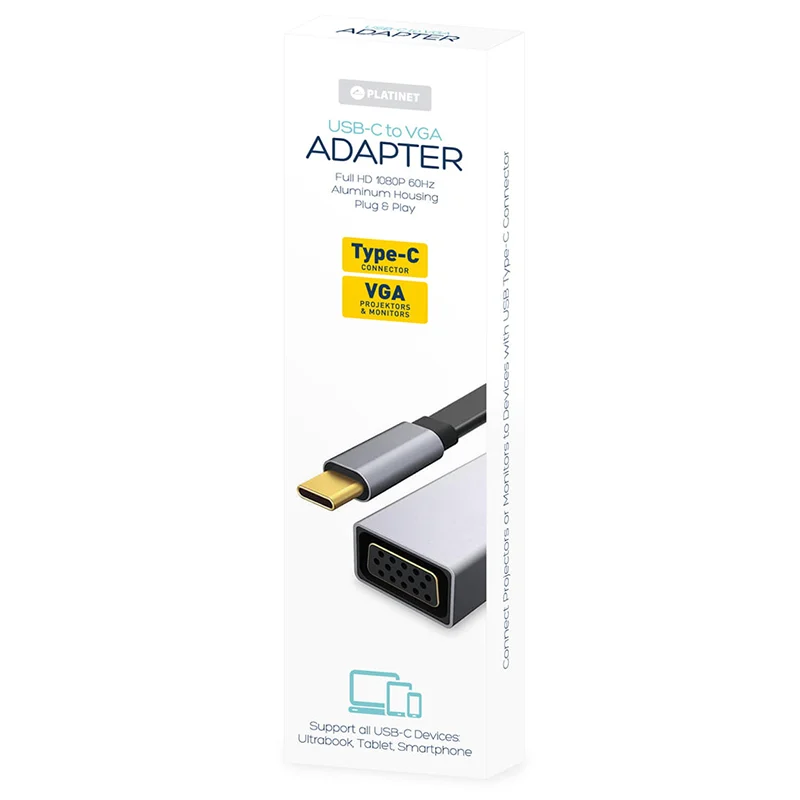 ADAPTOR TYPE C LA VGA MAMA 1080P 60HZ PLATINET