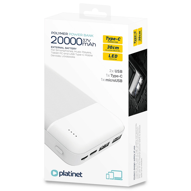 POWER BANK 20000MAH PLATINET