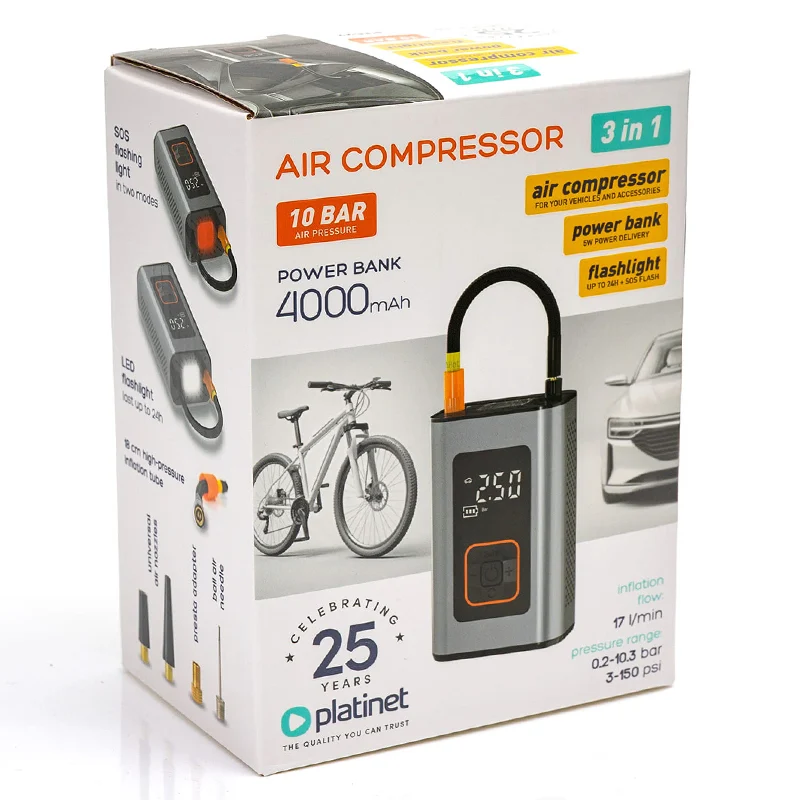 COMPRESOR AUTO ACUMULATOR 4000MAH 10 BAR PLATINET