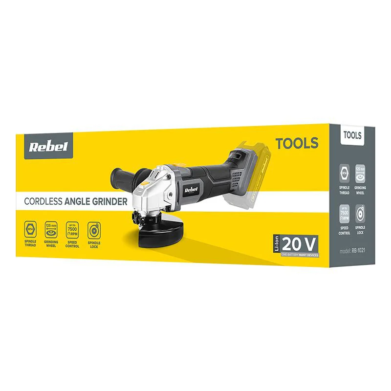RB-1021@6 POLIZOR UNGHIULAR 20V FARA ACUMULATOR REBEL