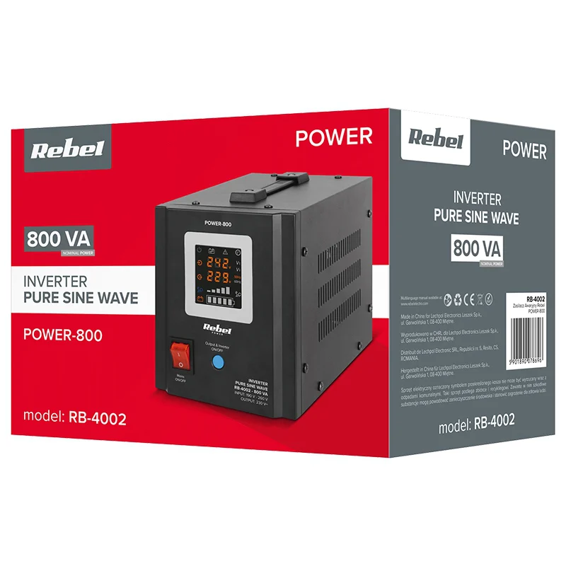 UPS CENTRALE TERMICE SINUS PUR 800VA 500W 12V REBEL