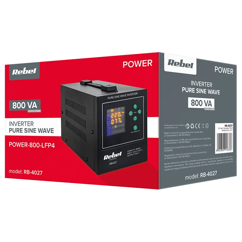 UPS CENTRALE TERMICE SINUS PUR 800VA 500W 12V REBEL