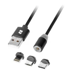 RB-6004-100-B@2 CABLU USB MAGNETIC 3 IN 1 100CM NEGRU REBEL