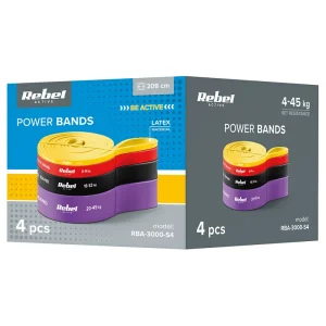 RBA-3000-S4@7 SET 4 BENZI ELASTICE LATEX POWER BAND 4-32KG REBELACTIV