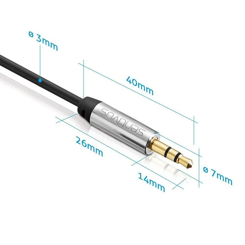 S-AU000-050@3 CABLU AUDIO 3.5 TATA - TATA 0.5M SENTIVUS