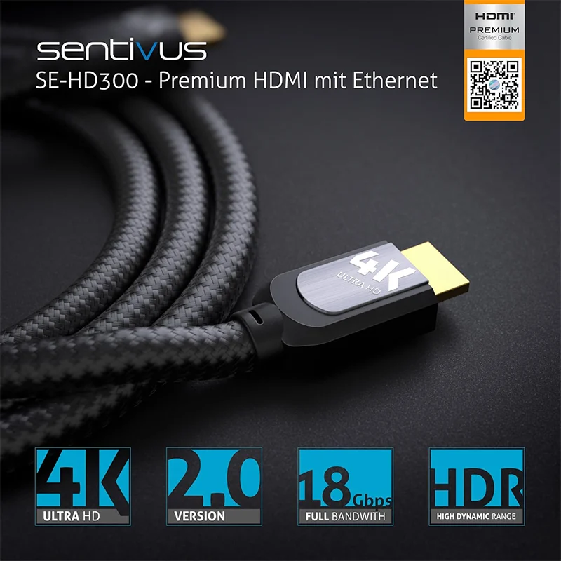 CABLU PREMIUM HDMI TATA - TATA 4K 3.0M SENTIVUS