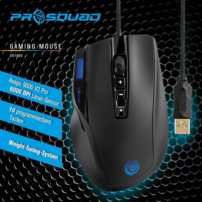SQ1600@6 MOUSE GAMING 6000DPI PROSQUAD