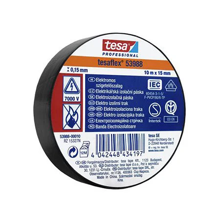 T-53988-10 BANDA IZOLATOARE TESAFLEX 10M NEGRU 10BUC