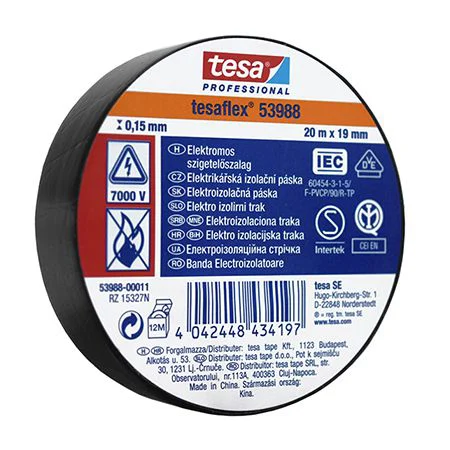 T-53988-11 BANDA IZOLATOARE TESAFLEX 20M NEGRU 10 BUC