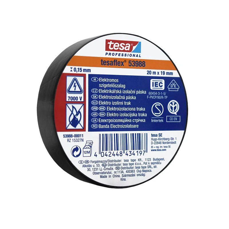 T-53988-11@1 BANDA IZOLATOARE TESAFLEX 20M NEGRU 10 BUC