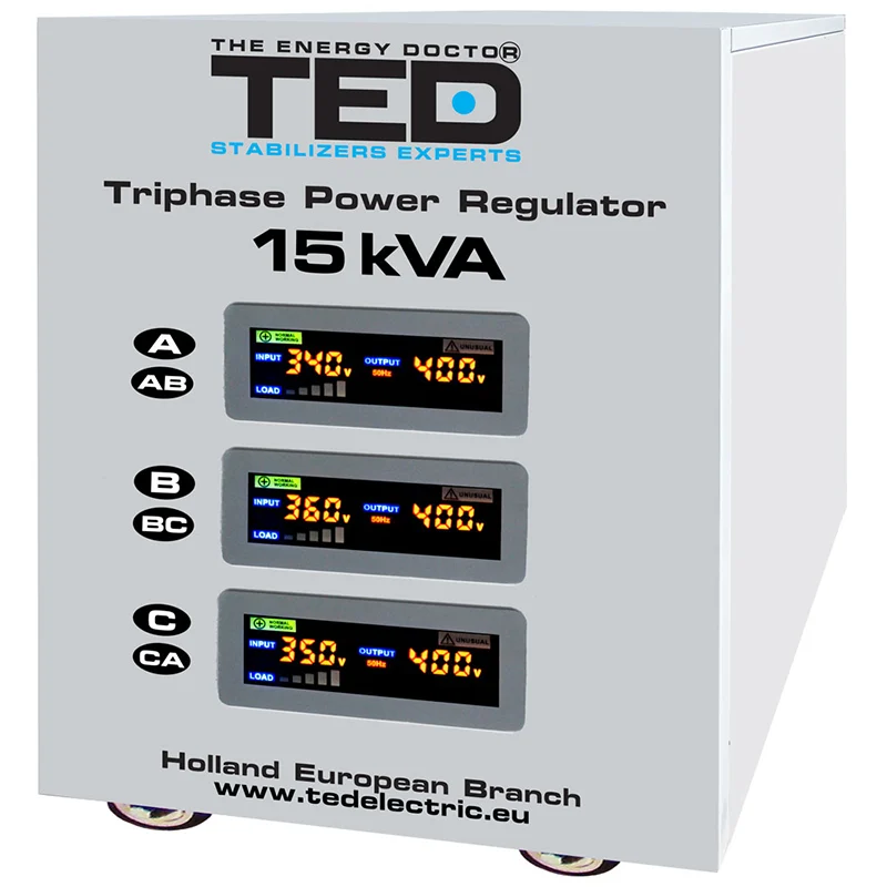 STABILIZATOR TENSIUNE TRIFAZAT SERVOMOTOR 15KVA