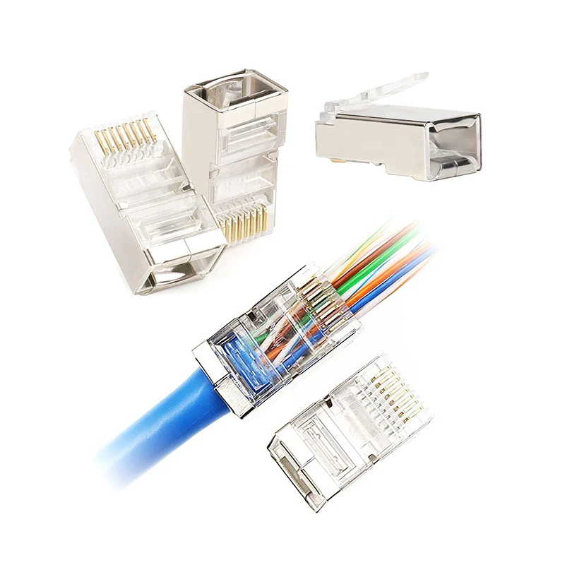 MUFA RJ45 8P8C CAT 6E ECRANATA PASS THROUGH