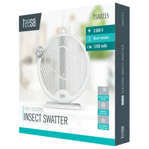 PALETA ELECTRICA SWATTER ANTI INSECTE 3 IN 1 TEESA