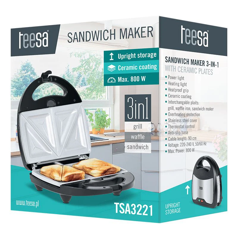 SANDWICH MAKER 3 IN 1 CERAMIC TEESA