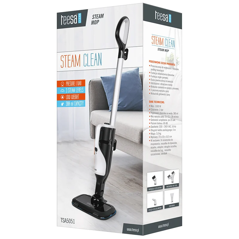 MOP CU ABURI 1500W TEESA STEAM CLEAN