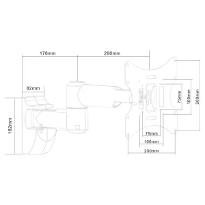 SUPORT TV 13-42 INCH 30 KG NEGRU
