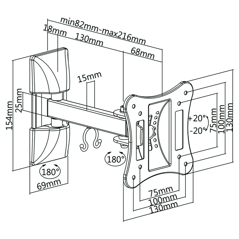SUPORT TV DE PERETE 13-27 INCH CABLETECH
