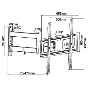 SUPORT TV DE PERETE 40-65 INCH CABLETECH