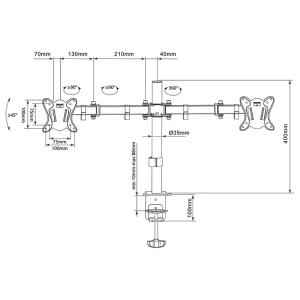 SUPORT 2 MONITOARE 13-27 INCH