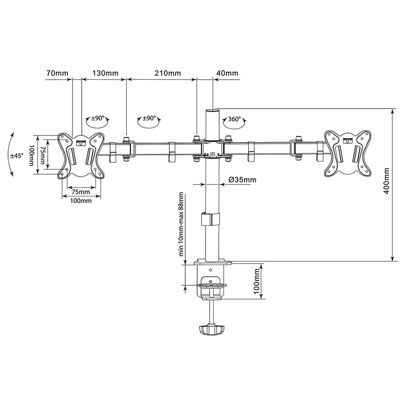SUPORT 2 MONITOARE 13-27 INCH