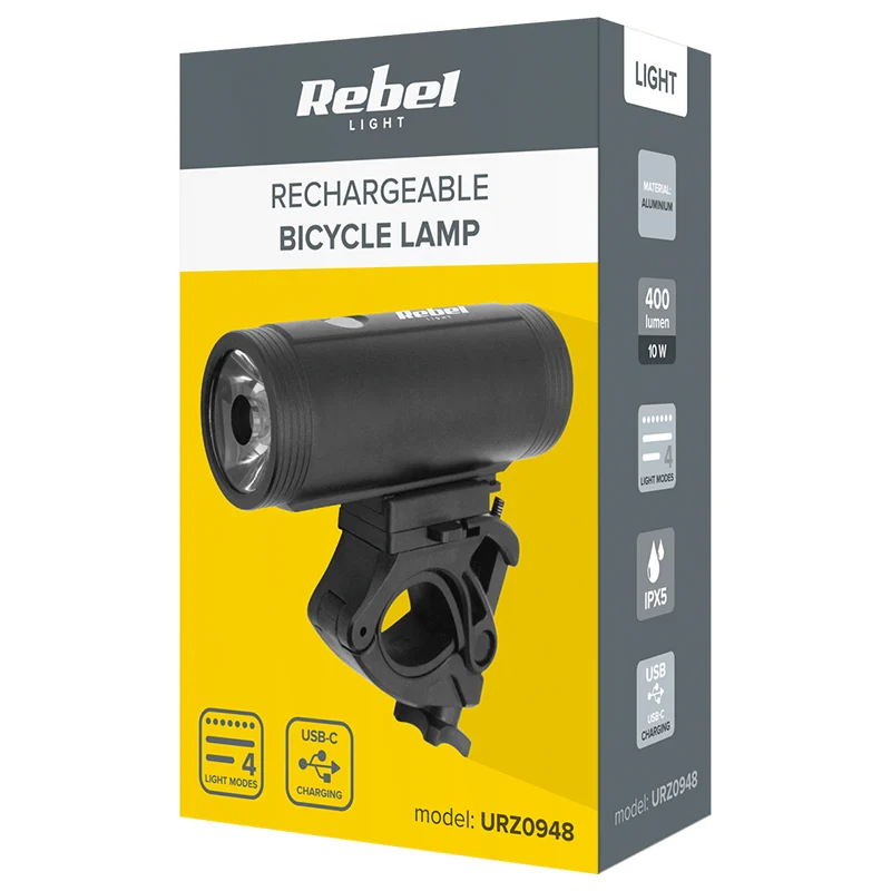 LANTERNA BICICLETA CU ACUMULATOR 18650 REBEL