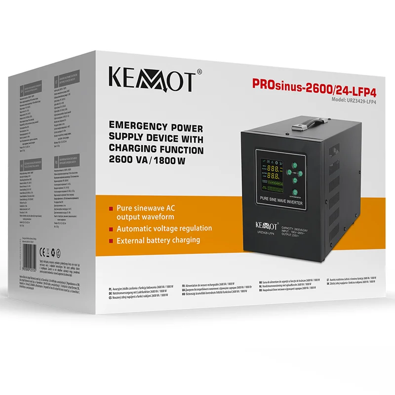 UPS CENTRALE SINUS PUR 2600VA/1800W 24V KEMOT