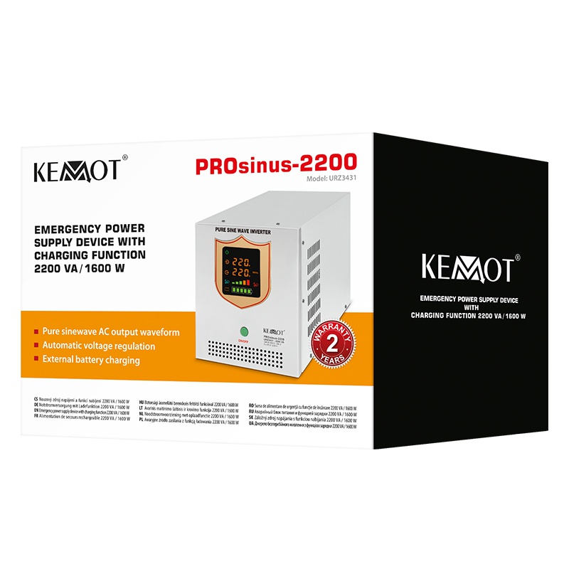 URZ3431@4 UPS CENTRALE SINUS PUR 2200VA/1600W 12V KEMOT