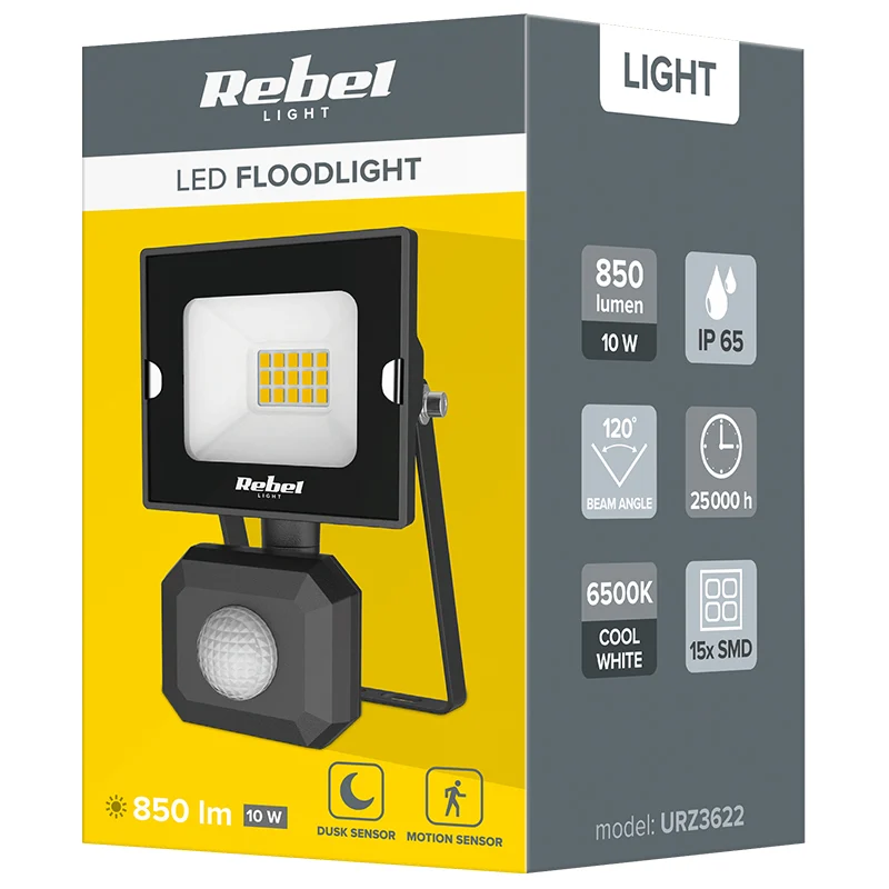 REFLECTOR LED CU SENZOR 10W 6500K 230V REBEL