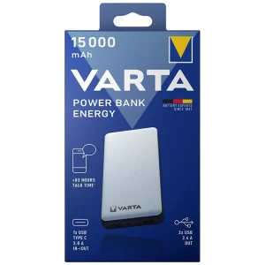 POWER BANK 2X USB 1X TYPE-C 15000MAH VARTA
