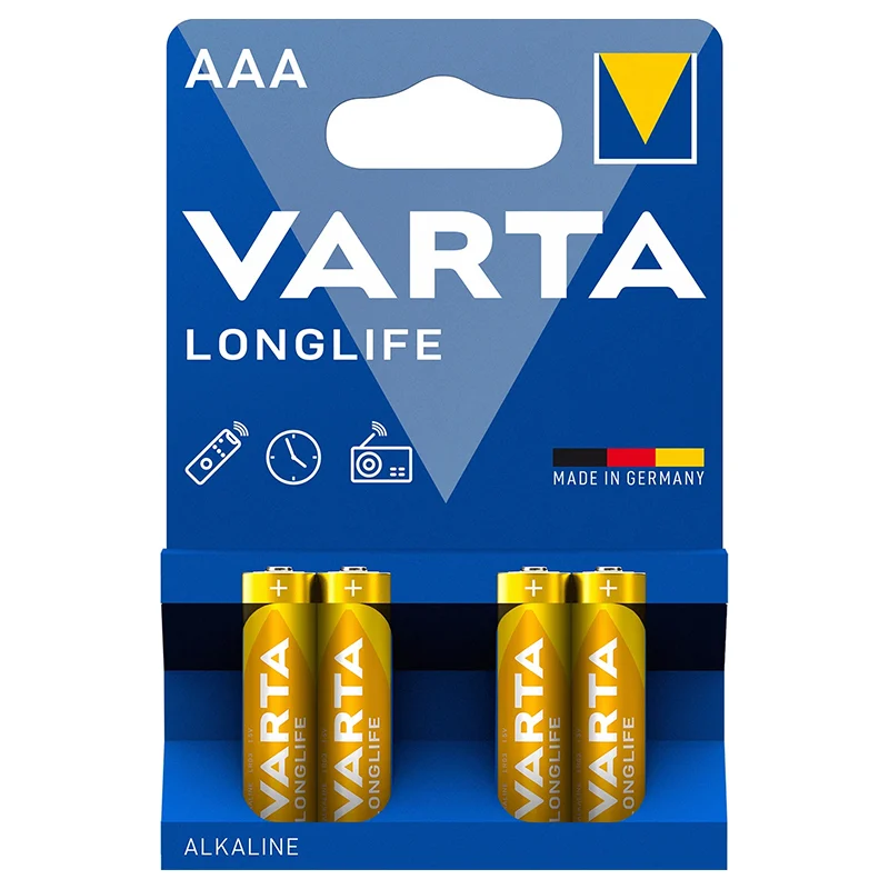 BATERIE ALCALINA LONGLIFE LR03 BLISTER 4 BUC VARTA