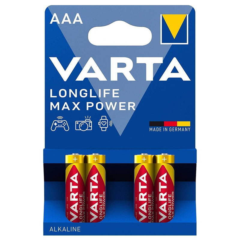 VAR-4703@1 BATERIE ALCALINA LR03 MAX POWER VARTA BLISTER 4 BUC
