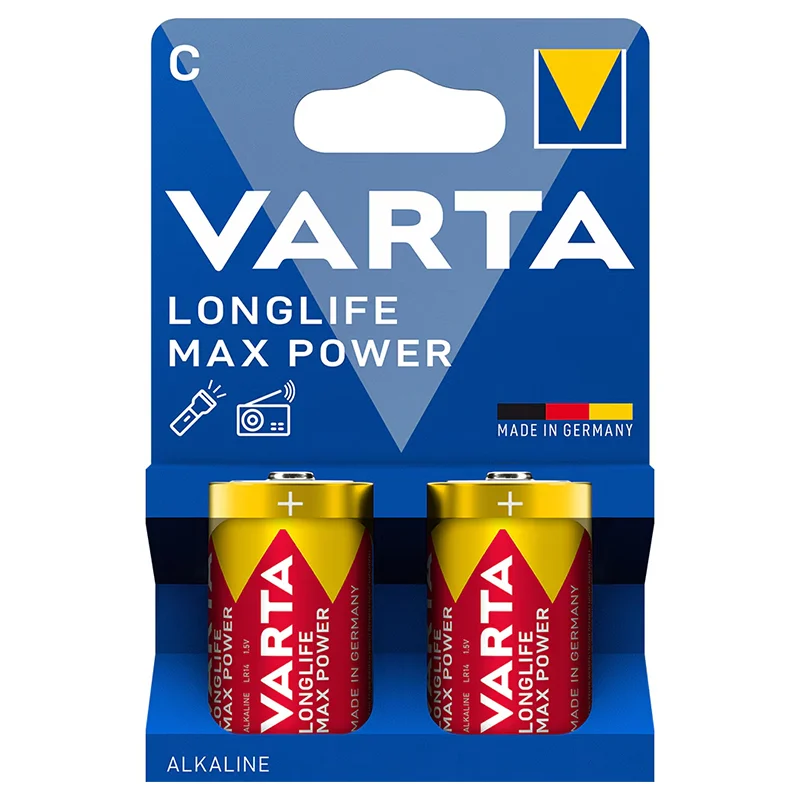 BATERIE ALCALINA MAX POWER LR14 BLISTER 2 BUC VARTA