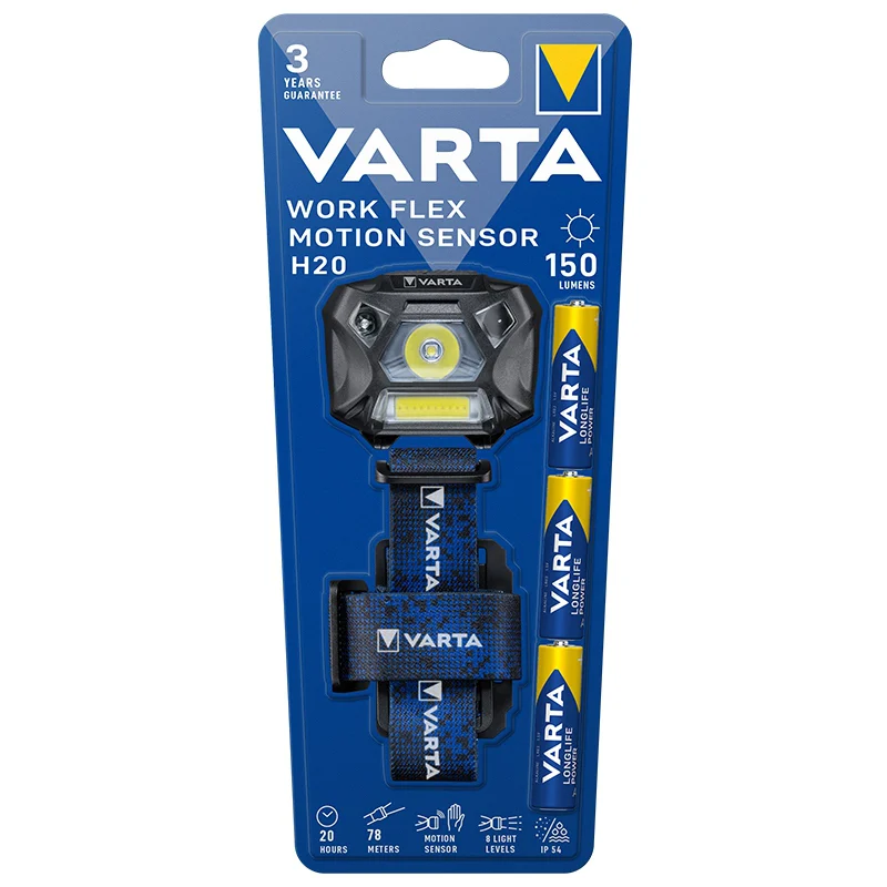 LANTERNA LED 3W COB WORK FLEX MOTION SENSOR H20 VARTA