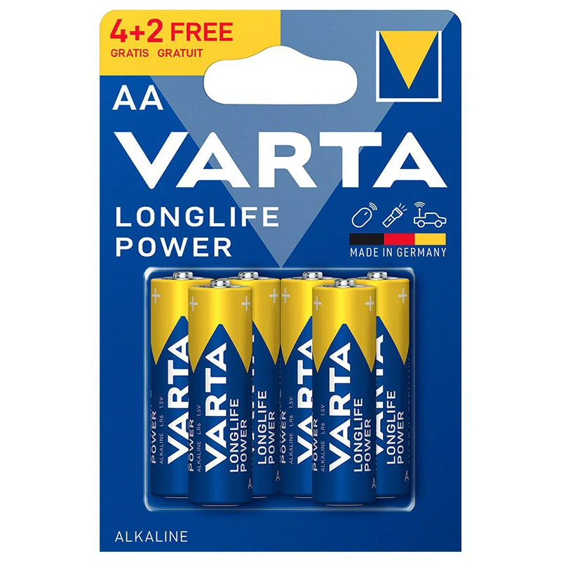 BATERIE ALCALINA LONGLIFE POWER LR06 BLISTER 6BUC VARTA
