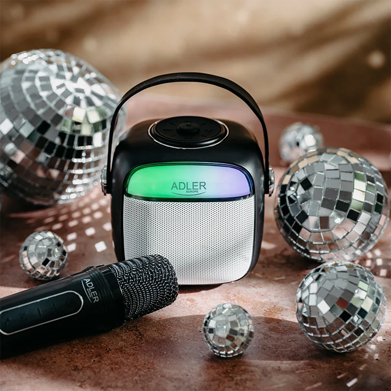 DIFUZOR KARAOKE CU MICROFON AD 1199 NEGRU ADLER