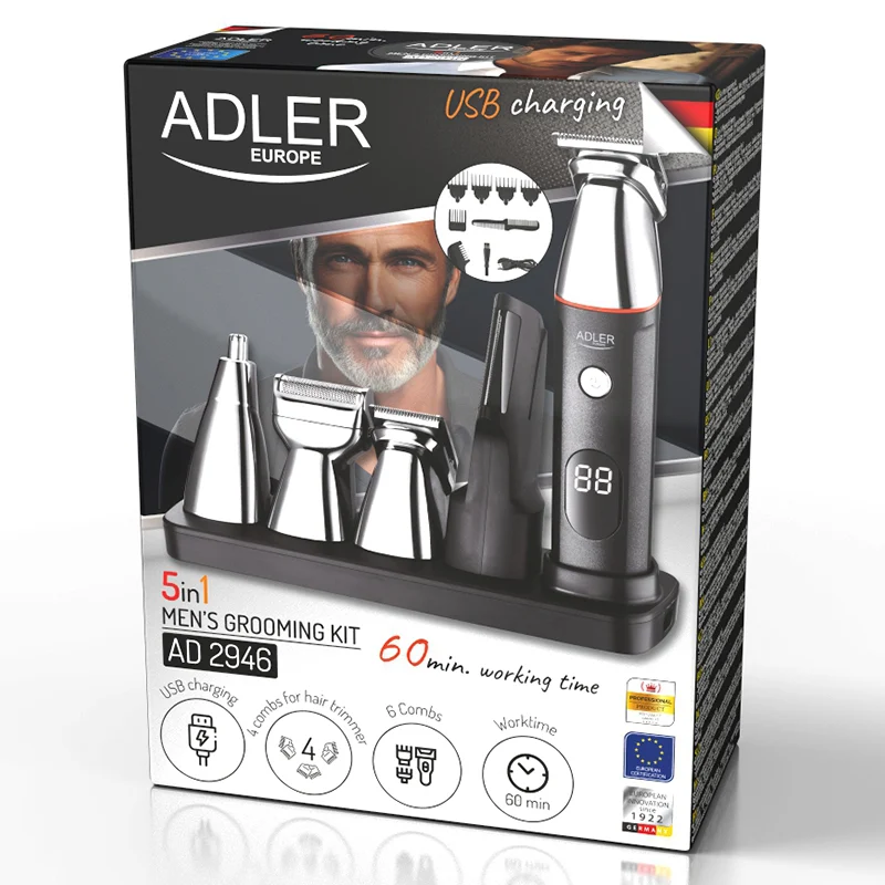 SET 5 IN 1 TRIMMER CU AFISAJ LED AD 2946 ADLER
