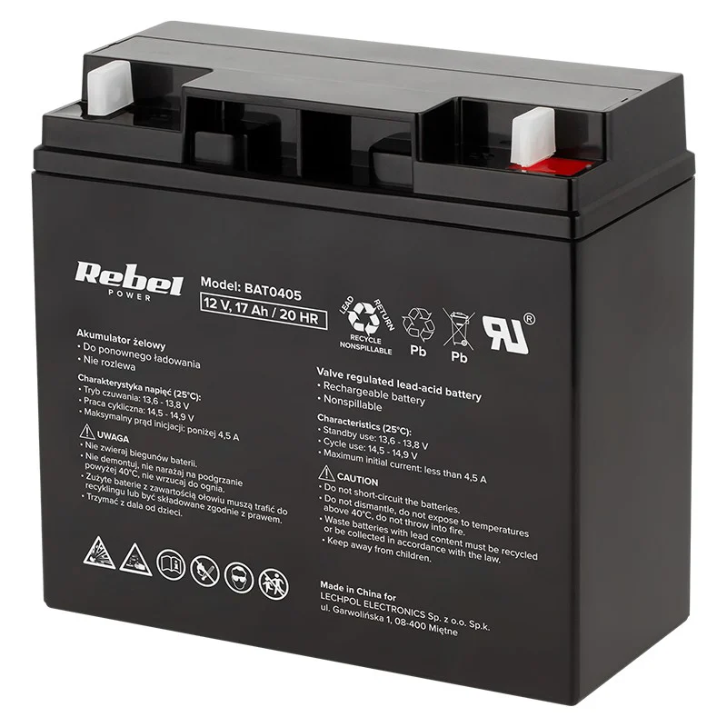 BAT0405@1 ACUMULATOR STATIONAR AGM VRLA 12V 17AH REBEL