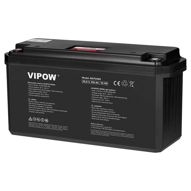ACUMULATOR LIFEPO4 100AH 25.6V CU BMS VIPOW