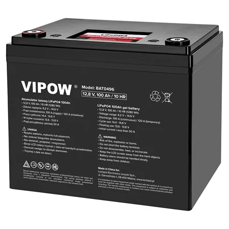 BAT0496 ACUMULATOR LIFEPO4 12.8V 100AH BMS VIPOW