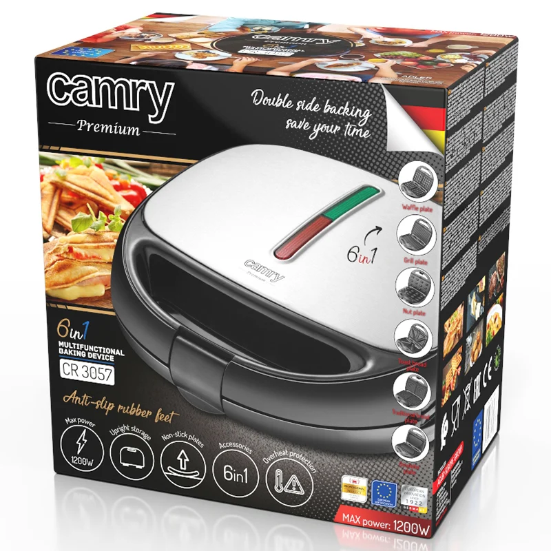 SANDWICH MAKER 6 IN 1 1200W CR 3057 CAMRY