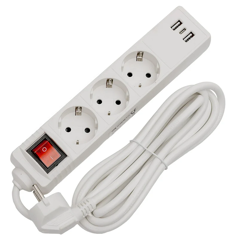 PRELUNGITOR 3 PRIZE CU INTRERUPATOR SI USB 1.5M