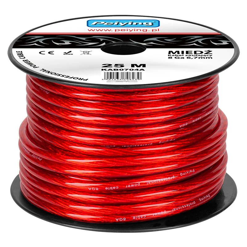 KAB0704A@1 CABLU PUTERE CU 8GA (6.7MM/8.31MM2) 25M ROSU